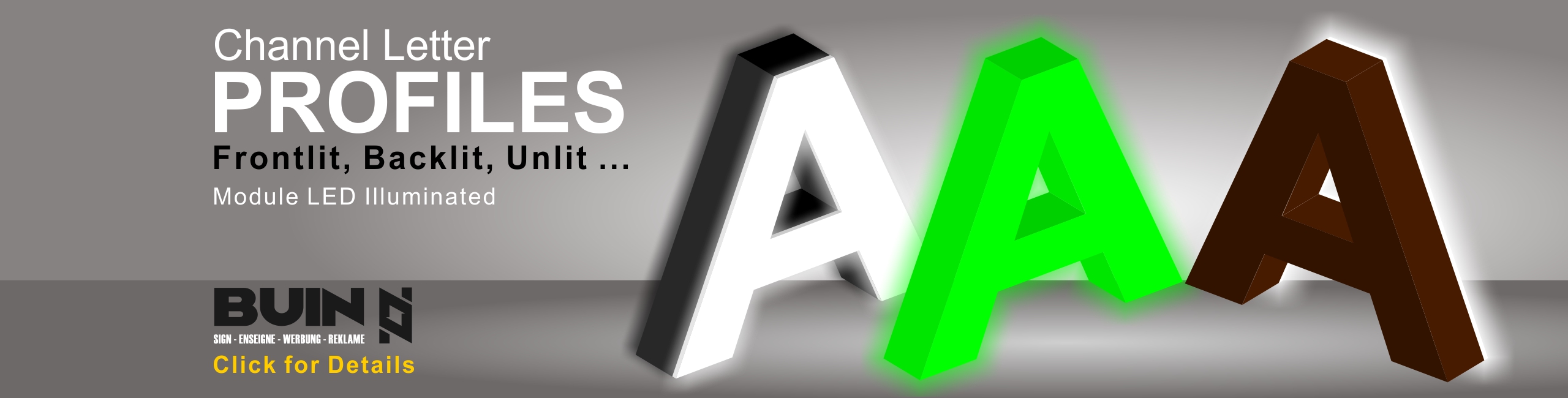 Channel Letter Profiles - BUIN SIGN - Channel Letter Manufacturer - Sign Producer - Sign Maker - Illuminated Channel Letters - BUIN SIGN - iNAN REKLAM - SIGN Product